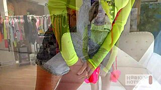 Blonde slut carolina sweets gapes shaved pussy and ass on big cock ride