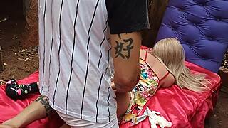 Fucking Blonde Stepmom's Ass as Realistic Sex Doll Toy Anal Pounding