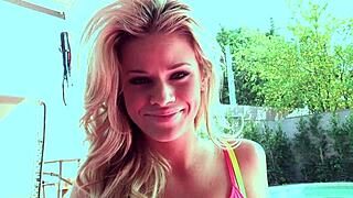 Nikki Hearts Licks Jessa Rhodes' Shaved Pussy Poolside