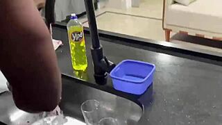 good boy cleans up earns tight black pussy spread reward