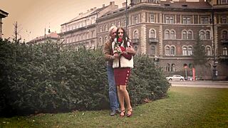 Blonde handcuffed for valentines quickie: bent over doggystyle anal pussy pounding cumshot