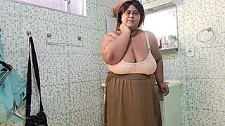 stepmom swallows stepson's massive facial cum blast!