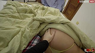 hot stepmom bed tempts young stud for juicy ass fuck