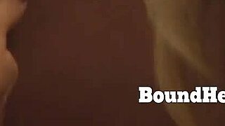 😍 busty redhead slave stripped and fingered for madame in garage