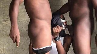 Amateur Black Monster Cock Gets Deepthroated Hard!