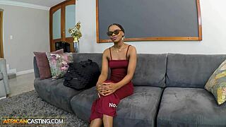 Perky Ebony Babe Rides Monster Cock Cowgirl POV Deepthroat Casting Fuck!