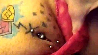 teasing my huge pierced natural tits and dripping wet pink pussy closeup