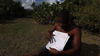 big titty redhead gets fucked hard by nature boy in jungle!