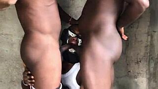 Amateur Black Monster Cock Gets Deepthroated Hard!