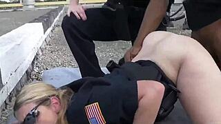 sloppy joslyn's saggy tits bounce while she sucks and fucks that black cock