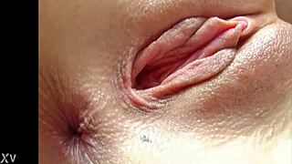 bambi the tall euro model in stockings fingers her tight pussy and gaping ass close up