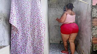 turns out banging my horny fat neighbor bareback ends with huge cumshot on her massive tits