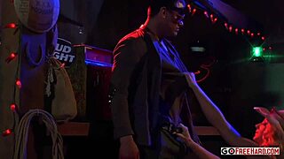 Wild lingerie babes strip and bang in ripped clothes at restaurant sex party gangbang