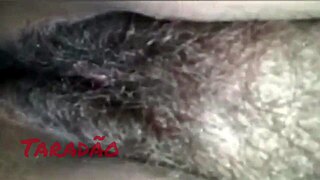 Puta's fat hairy pussy stretched by huge cock in rough homemade rip-clothes pounding