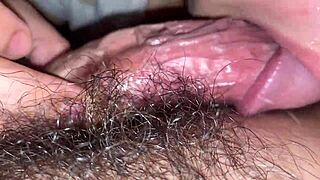 Horny Girlfriend Sucks Cock Bent Over Then Cum on Curvy Ass