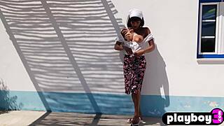 Angel Constance bares perfect ass and natural tits slowly