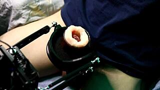 Latina Oiled Muscles Shake with Powerful Moans on Super Masturbation Machine