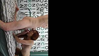 POV Skinny Redhead Amateur Model Deepthroats Monster Cock Titty Fuck