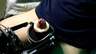 Latina Oiled Muscles Shake with Powerful Moans on Super Masturbation Machine