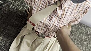 after school stepdaddy grabs her socked feet twists tiny 18+ tits during rough fuck