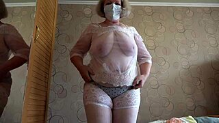 Mature BBW Tries White Panties and Shakes Her Massive PAWG Ass