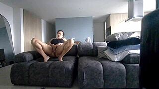 Milf colombiana shakes big ass masturbating wet pussy at boss's house