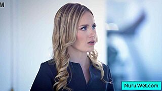 i prepare client for wet nuru massage as sexy blonde teen