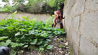 Casi Caught Fucking Huge Tits Mexican Neighbor Outdoors Doggy Style