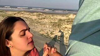 Real Amateur Couple Stops Car for Beach Roadside Fuck on Brazilian Sand