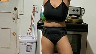 i can't resist anna maria's sexy dominican milf tits dancing in black