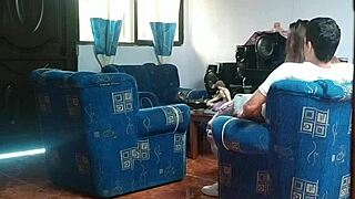 stepsister's sneaky living room fuck with boyfriend sparks wild hidden passion thrill