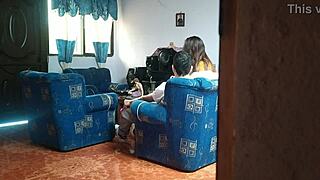 stepsister's sneaky living room fuck with boyfriend sparks wild hidden passion thrill