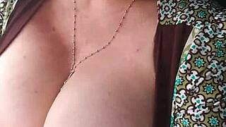 Close-Up Pussy Flash and Boob Groping Inside the Truck