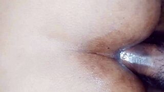 Desi wife bends for husband's deep anal doggy creampie