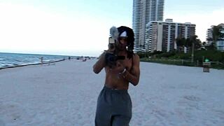 BTS interracial threesome shoot stars Violet Rae and Sarah Lace at Miami South Beach Airbnb