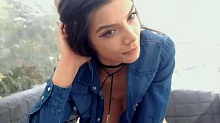 young big tits babe feels wild joy flashing outdoors on webcam