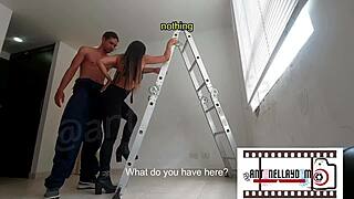 Wife pounds painter's cock wildly while husband stays away cuckold fuck