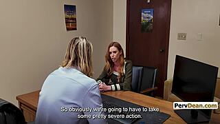 Jessica Aaren Fucks Student on Desk to Fix His Grades