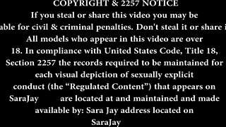 Fat ass cougar Sara Jay rams dildo deep in wet squirting pussy and tight hole