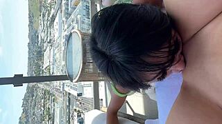 asian besties nicole doshi ember snow eat pussy on la luxury balcony snowbunnies ❄️👭🌃