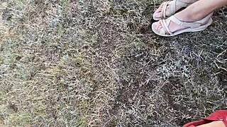 yo ran into two cute petite brunettes for wild outdoor group fun