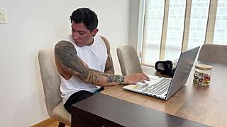 stepsis catches me stroking then rides my cock till i explode