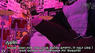 dami dances wild in club then jerks massive bbc till it explodes everywhere