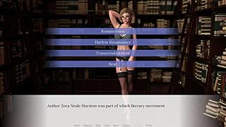 emma the bookworm plays naughty in library stacks