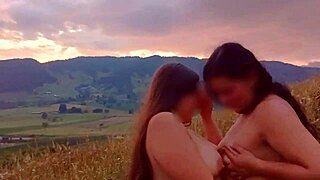 damn these hot wives get so horny in the woods 😍 they start licking and fucking wild 🌳💦