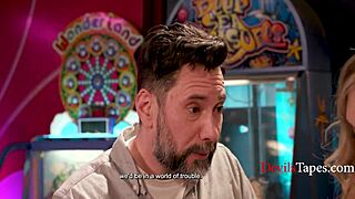 Heart Pounding as I Fuck Stepdad Outdoors with Pac-Man Watching