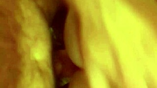 Chubby Italian girlfriend tittyfucks huge cock with massive natural boobs