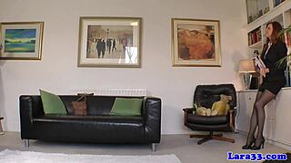 British milfs tease in lingerie before lesbian licks