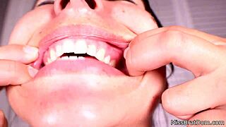 milf's mouth gets choked gagged and fetish closeup abused