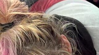 streetwalker gulps cum straight from dick after massive facial blast in car pov